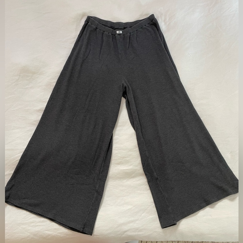 Lunya Restore Thermal Wide Leg Pant in Grey